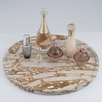 MIDUSO Large Real Marble Vanity Tray 14x14x0.8inch Marble Trays for Decor/Kitchen Counter/Bathroom Countertop/Coffee Table Vanity Tray Gray - Yellow