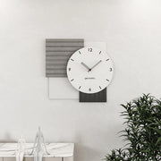 PSYCHE GOD Square Modern Wall Clocks Battery Operated Gray Large Clock for Living Room Art Big Wall Clocks for LivingroomBedroom Office Home-18.5x19.6