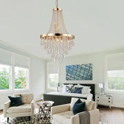 Golden Crystal Chandelier, Large Modern Luxury Chandelier For Living Room, Dining Room, Bedroom, Hallway - Bulb Not Included Unavailable Platforms- Temu